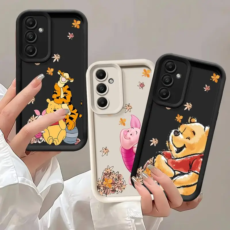 phone case for Samsung Galaxy A55 A52 A33 cases A24 A15 A12 A23 A22 5G A54 A52s A53 A14 funda Cover Pooh Bear Eeyore Cute Piglet