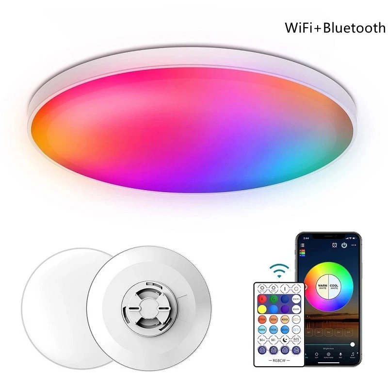 

OUQI Smart Led Ceiling Light Dimmable RGB Led Ceiling Lamp Living Room Decor 110V 220V Lighting Fixture Support Alexa Google