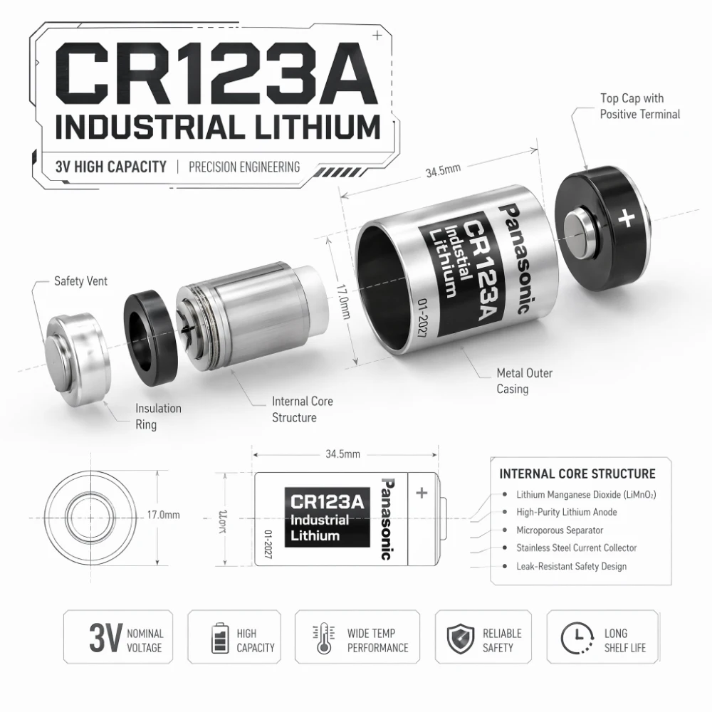 2PCS 10PCS Original Panasonic 123 Lithium 3V Arlo Camera Battery CR123A CR17345 DL123A EL123A 123A image 2