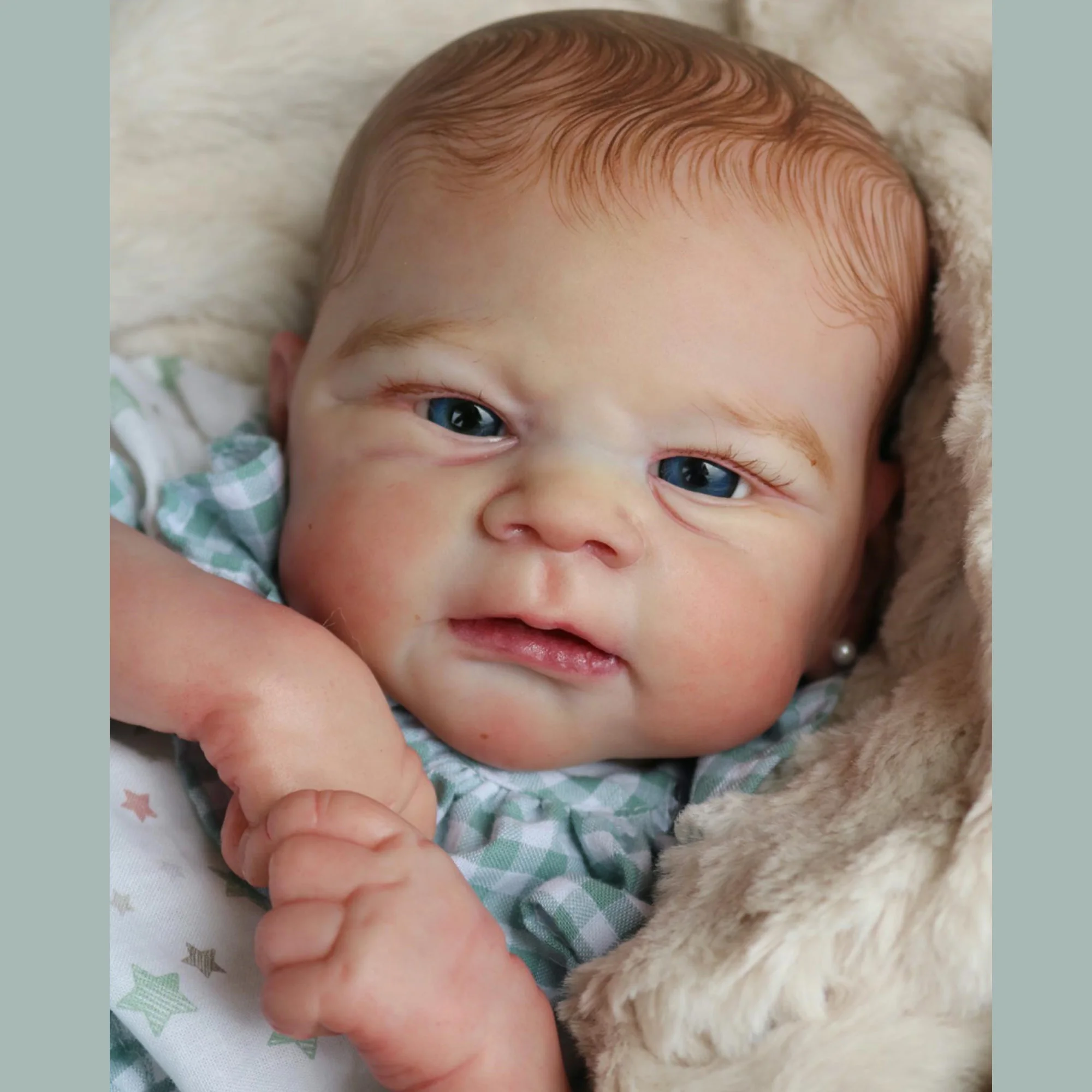 

45cm Elijah Bebe Reborn With Genesis Artist Paint Skin Handmade Lifelike Realistic Art Muñecas Reborn Soft Touch Feeling Doll