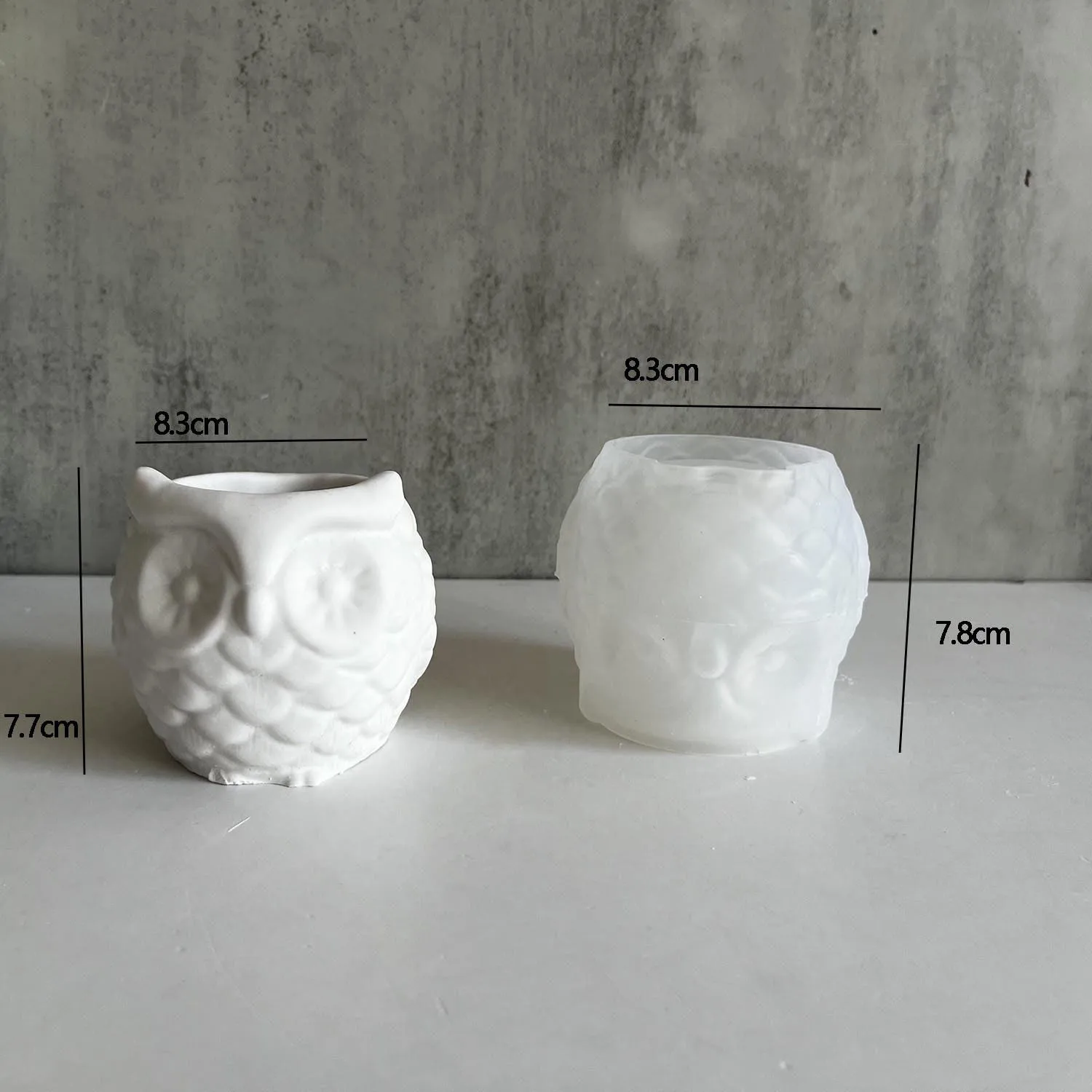 Animal Form Candle Cup Jar Silicone Mold Owl Fathead Fish Conch DIY Gypsum Aroma Cup Succulent Planter Cement Silicone Mold