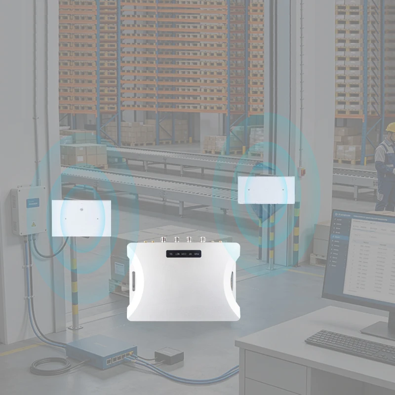 Long Range 4port UHF RFID Reader Android 11.0 Fixed Reader HTTP MQTT Output JSON Format EPC RSSI Timestamp for Sports Timing