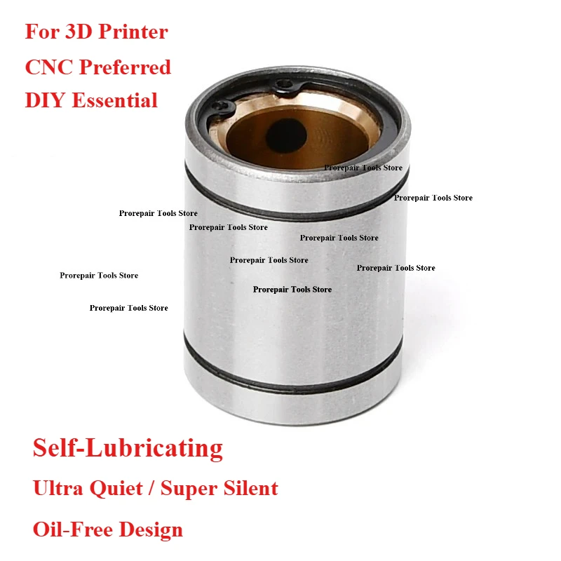 

CNC 3D Printer Outer Steel Inner Copper Oil-free Bushing Linear Bearing Copper Sleeve LM10/12/16/20/25/30/35/40/50UU/LUU LM8UU