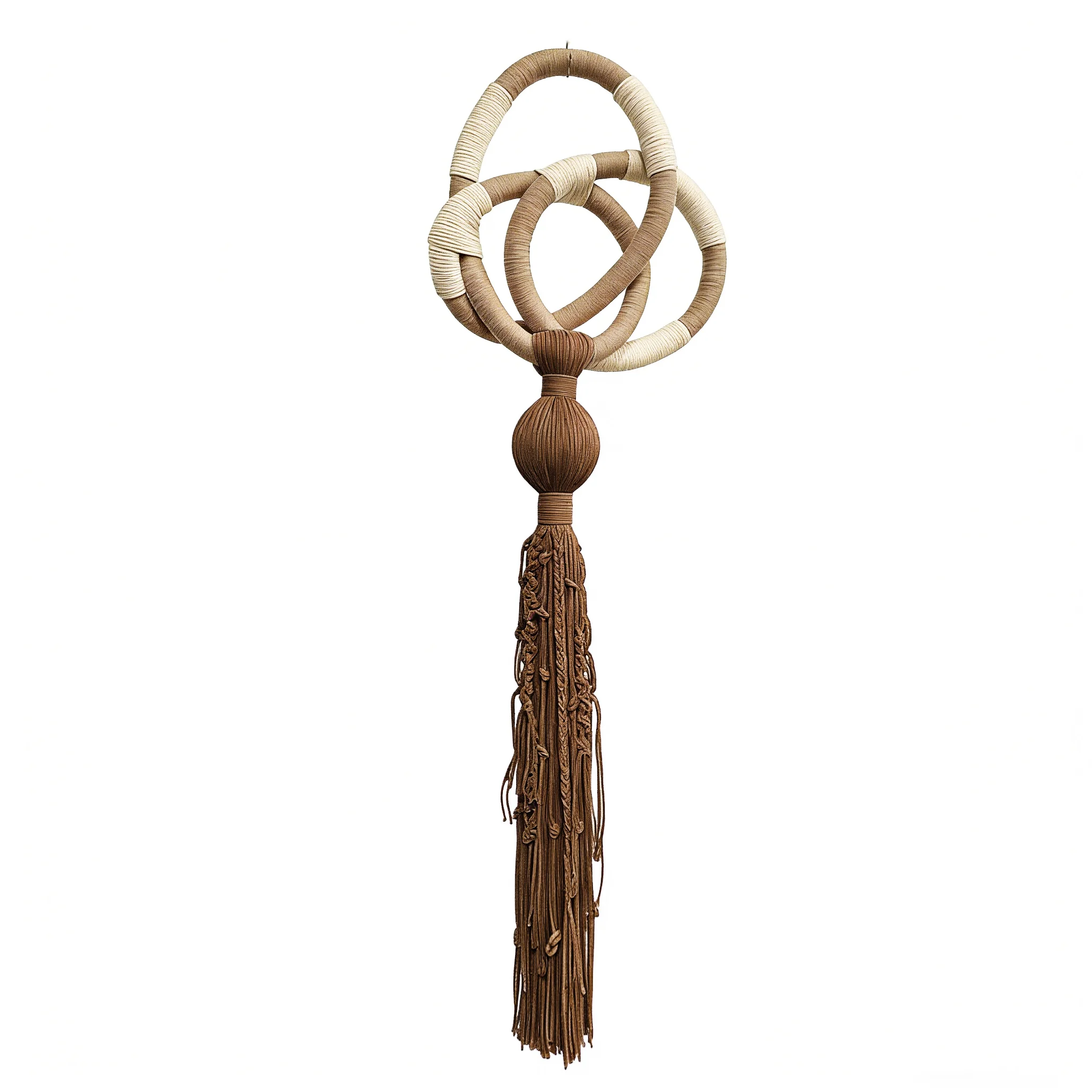#￥Custom Bohemian Cotton Wall Hanging Handmade Macrame with Wooden Ring for Birthday & Anniversary