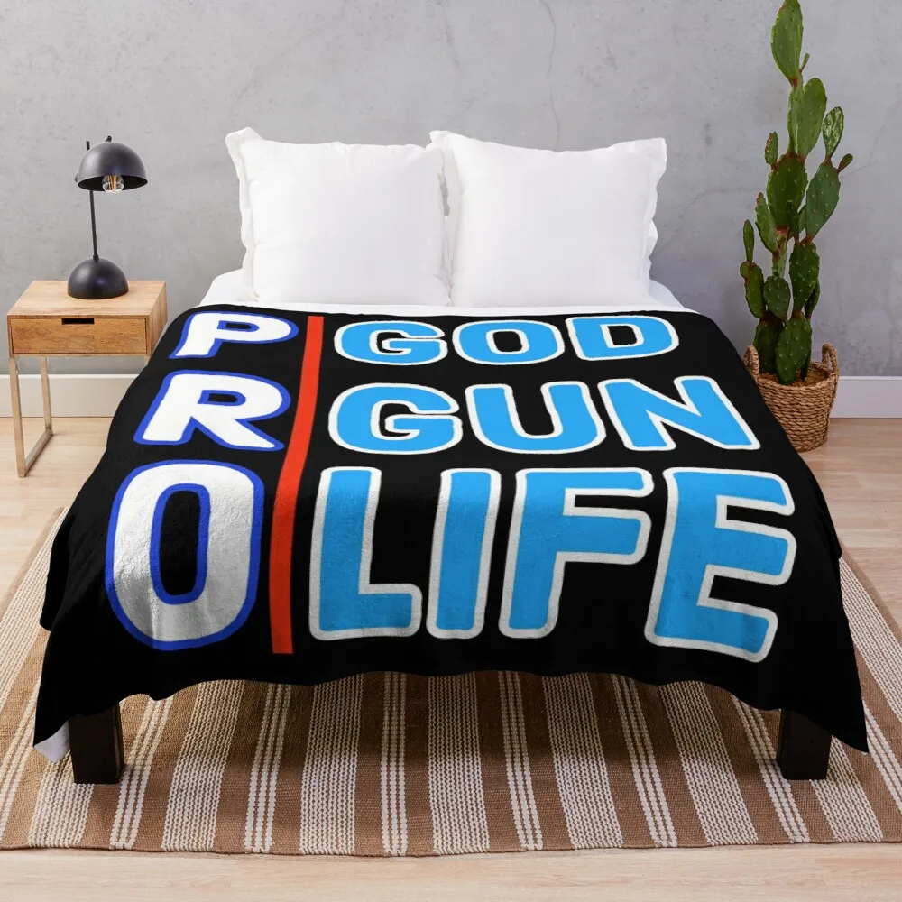 

Pro god pro gun pro life Throw Blanket Sofa Quilt Camping Blanket Double Blanket