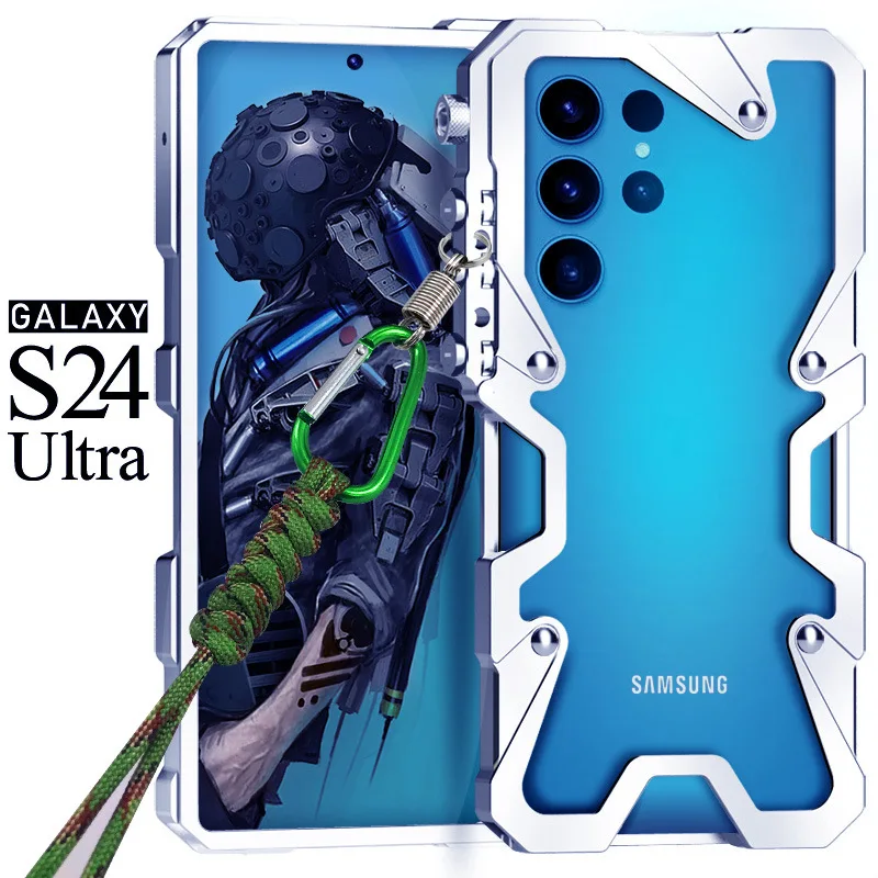 

Сверхмощный металлический чехол для телефона Samsung S25 S24 Ultra S23, многофункциональные механические модели, жесткий противоударный жесткий чехол