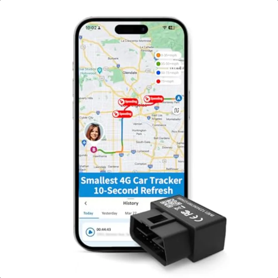 

OBD GPS Tracker for Vehicles Fleet Plug in Car Tracker 10sec Real Time 1Year Trip Data 5Day Free Trial Speeding and Driver Beha