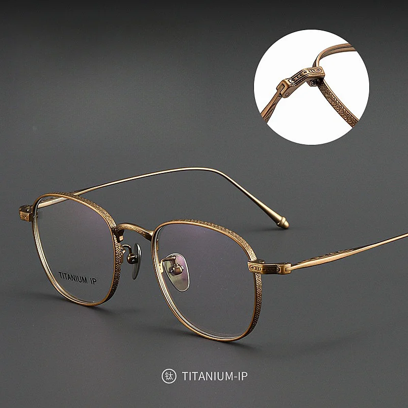 New Pure Titanium Women's Glasses Frame Retro Square Frame Myopia Glasses Frame Ultra-light Optical Prescription Glasses For Men