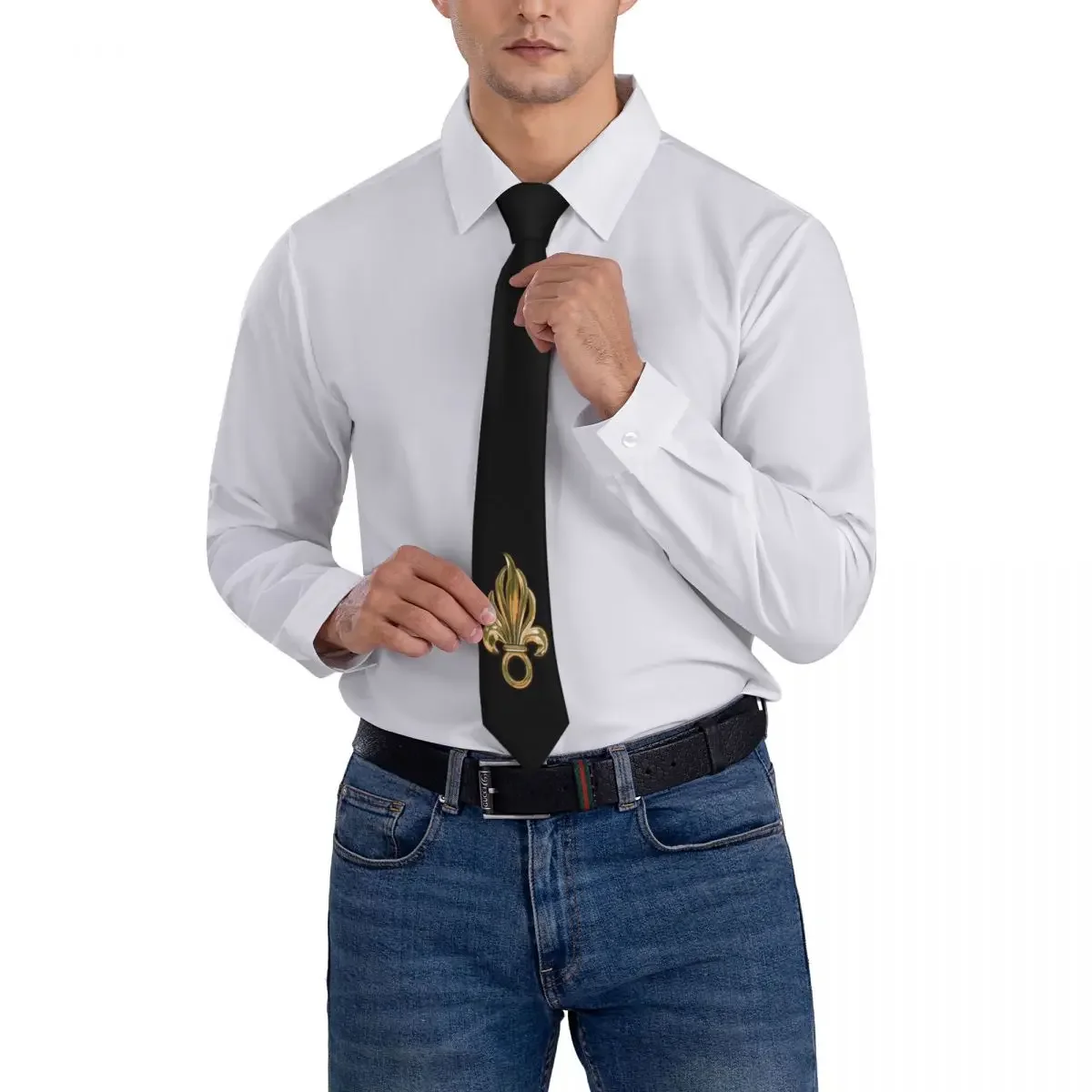 Corbata de Legión Extranjera Francesa personalizada para hombres, corbata impresa para hombres de negocios, corbata de seda