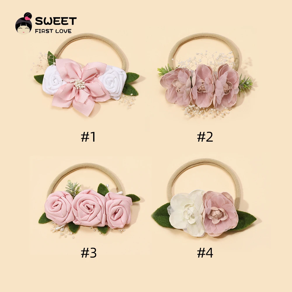 Floral Flowers Hair Band for Baby Girl Elastic Super Soft Nylon Stretchy Skinny Headbands Children\'s Accessories Baby Items