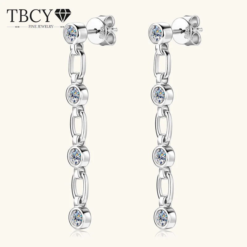 

TBCYD 0,28 карата D цветные серьги с муассанитом, полые серьги с бриллиантами для женщин, серебро S925, роскошные ювелирные изделия, подарки