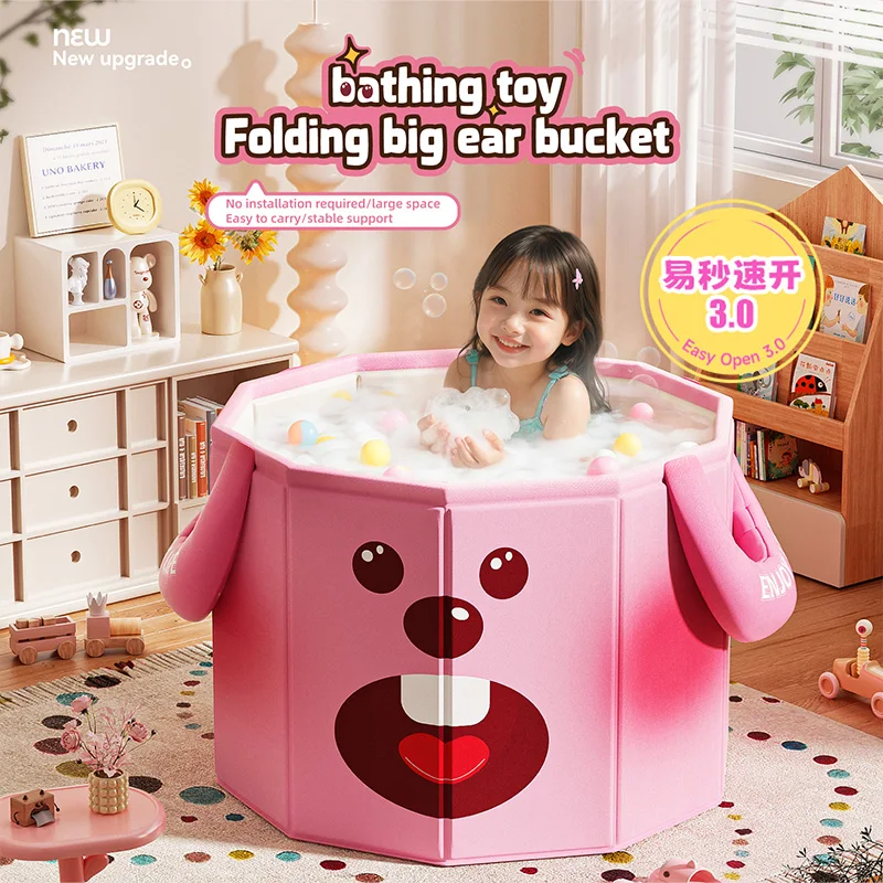 Baby Soaking Tub 0-5 Years Old Household Collapsible Insulation Children Bath Tub Baby Bathtub Foldable for Shower