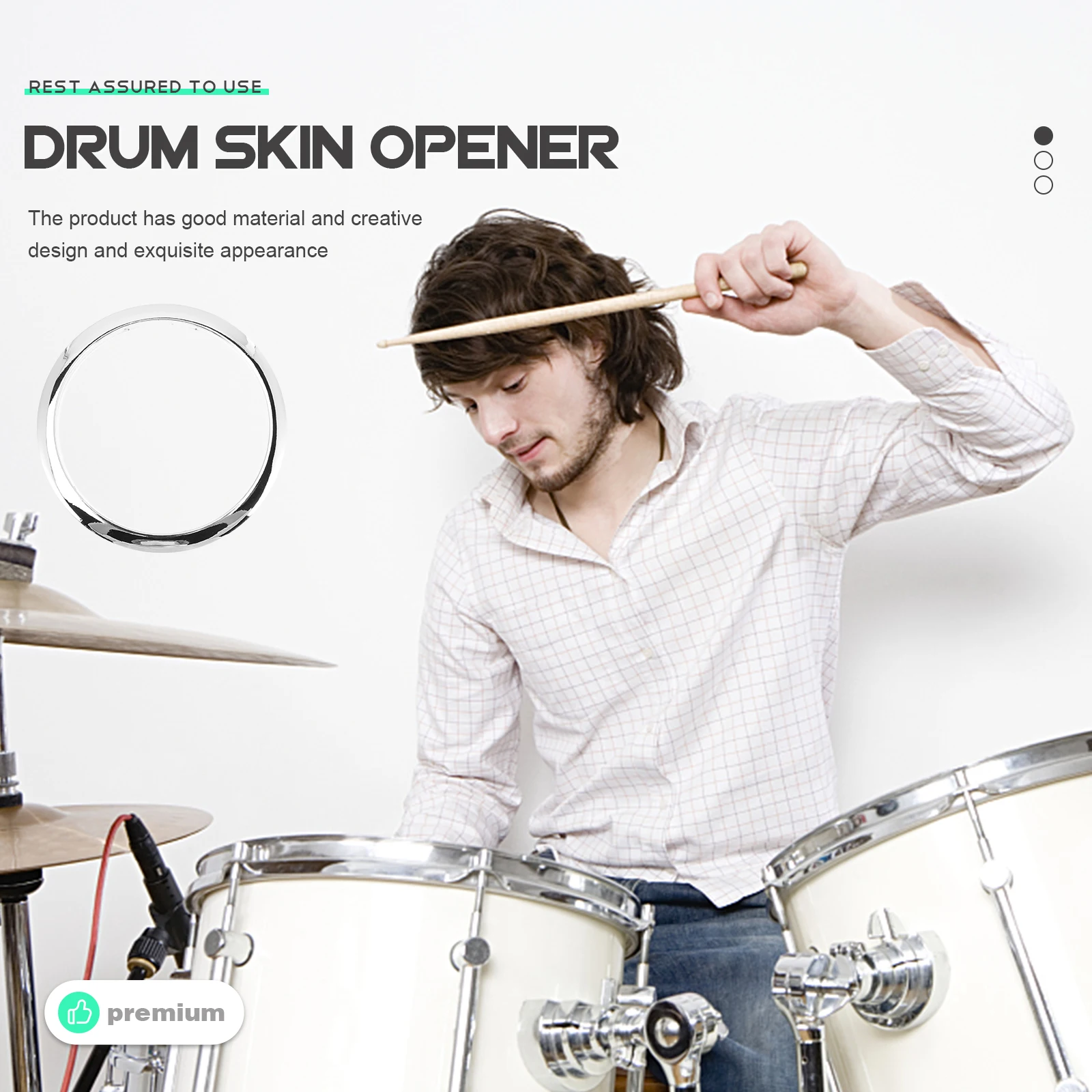 

Drum Skin Opener Bass Drum Accessory Reinforcement Ring Durable Creative Design Easy Clean Fine Workmanship Practice Performance