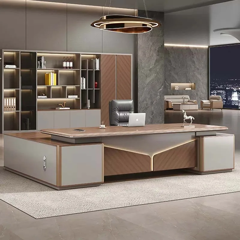 CEO Desk,Boss Table,New, Stylish Executive Desk With A Luxurious And High-End Feel, Perfect For A CEO'S Or A Chairman'S Office;