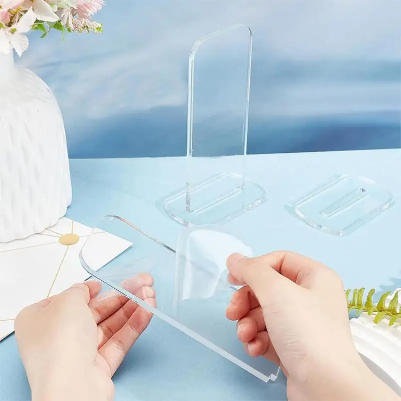 New 1PC Clear Acrylic Boxing Gloves Display Rack For Home Store Vertical Storage Stands Sports Glove Holders Desktop Organizer