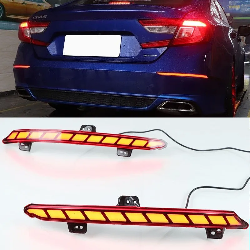 

For Honda Accord 2018-2022 Car Led Rear Bumper Reflector Light Tail Lights Rear Bar Fog Lamp Brake Driving Flow Turn Signal Lamp