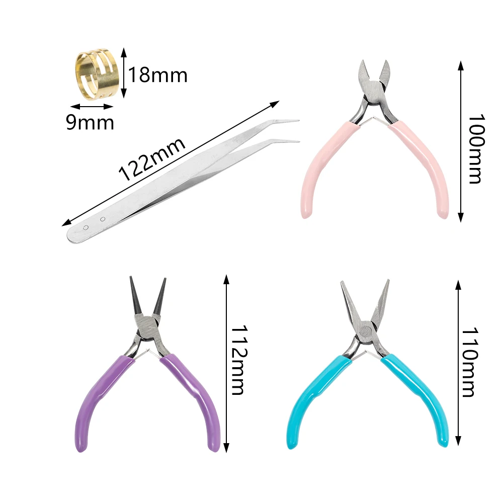 Portable Jewelry Pliers Tools Equipment Kit Round Nose Cutting Wire Pliers Tweezers Kit For Jewelry Making Handmade Accessories