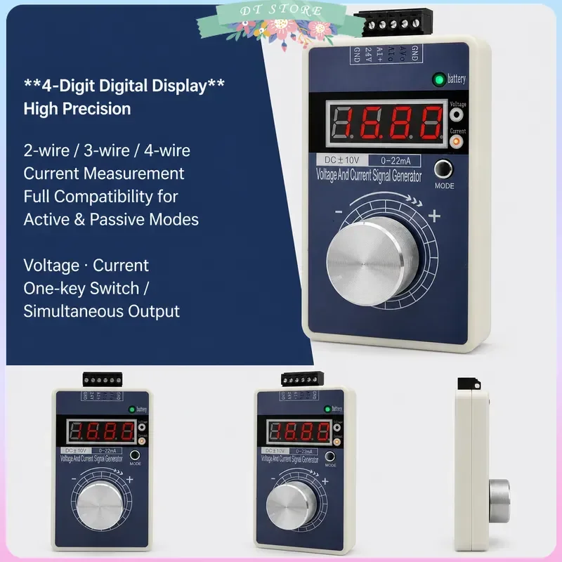 High Precision Signal Generator Voltage Current Source Simulator Adjustable Output Module -10-10V 0-22mA