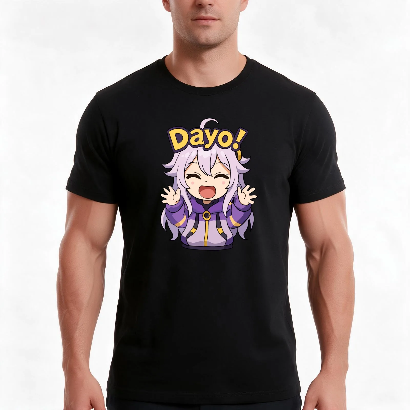 Henya the Genius Mario Party Style Sticker Dayo! T-Shirt, Summer Casual Cotton Tee, Oversized Streetwear Tops, Unisex Men Women
