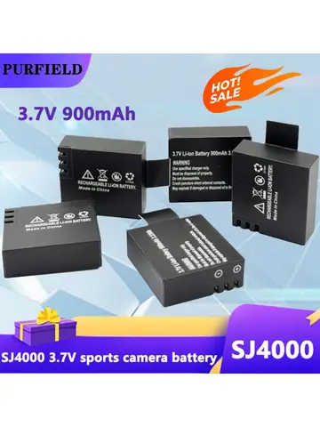 PURFIELD 3.7V 900mAh Rechargable Li-ion Battery for SJ4000 SJ5000 SJ6000 WIFi SJCAM Sport Action Camera DV SJ Dedicated Battery