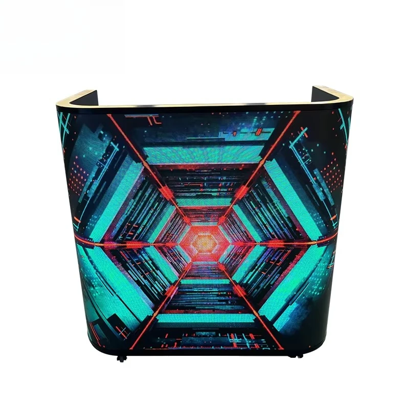 Custom Size DJ Front Desk Display Flexible Video Wall Commercial LED Panel for Shopping Mall Table Front Desk LED Display
