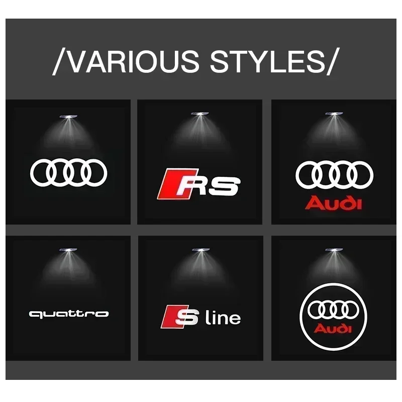 2PCS LED Car Door Projector Light For Audi A6 C5 C6 C7 C8 A4 B5 B6 B7 B8 B9 S3 S4 S5 Q3 8U Q5 8R Q7 Q8 TT A3 8V V8 8P A5 A7 A8