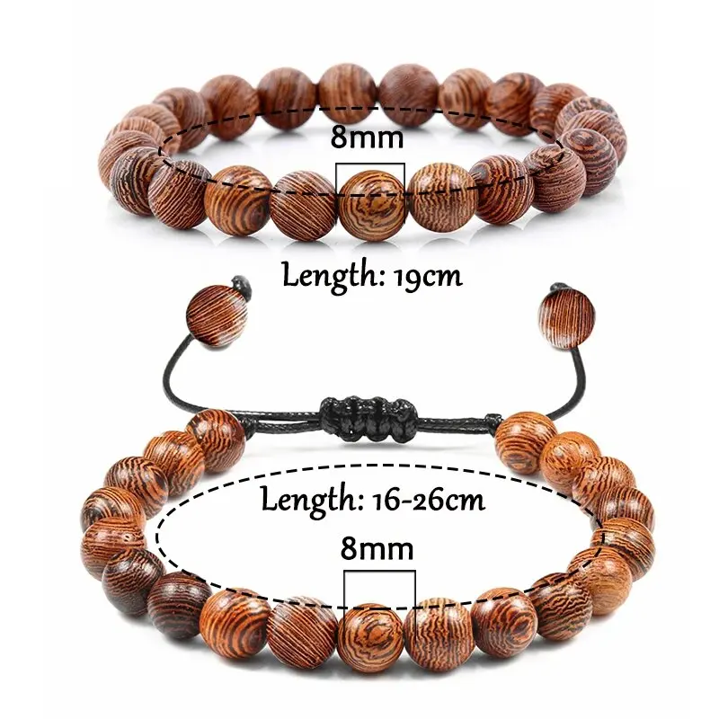 Bracelet en perles de bois naturel pour hommes et femmes, chapelet de prière, bouddha, méditation, yoga, guérison, équilibre, bijoux