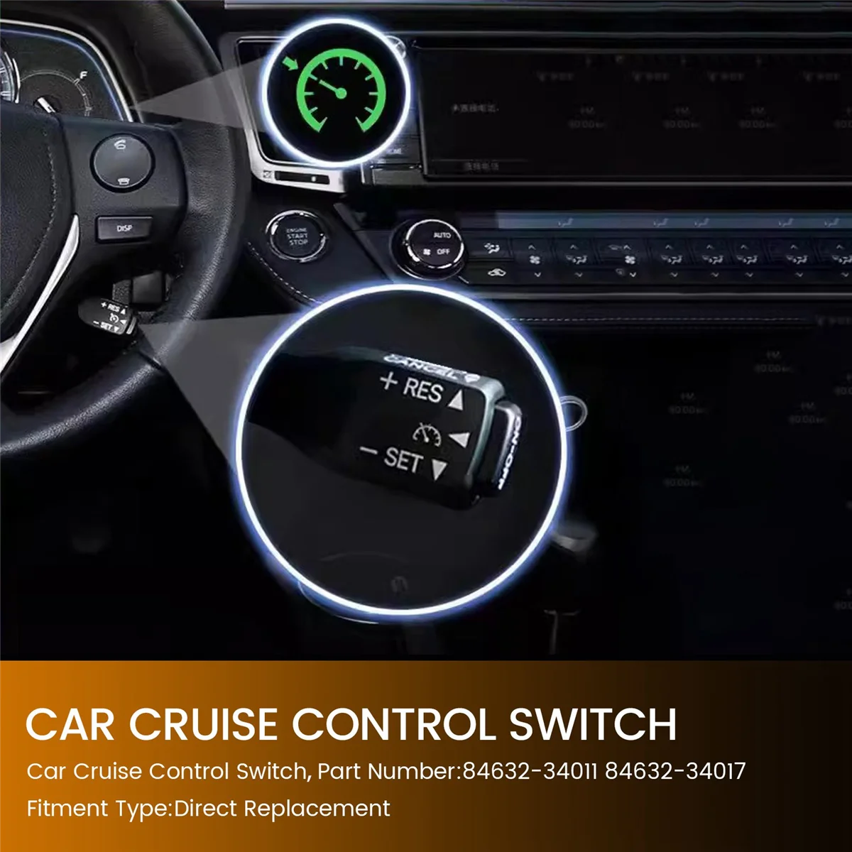 

#08N Automotive Parts & Accessories,Car Cruise Control Switch for Toyota Camry Corolla Avalon Matrix RAV4,black