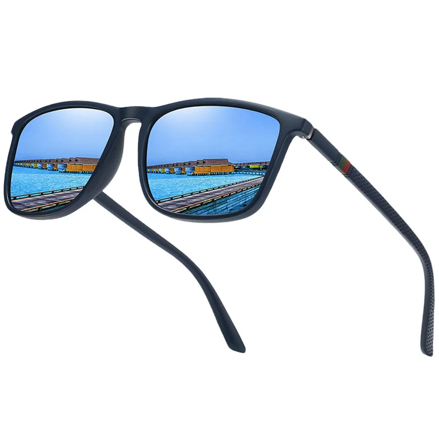 Fashion Colorful Stripes Vintage Square Sunglasses For Men Women Driving Fishing Fashion Brand Designer Sun Glasses Man Eyewear