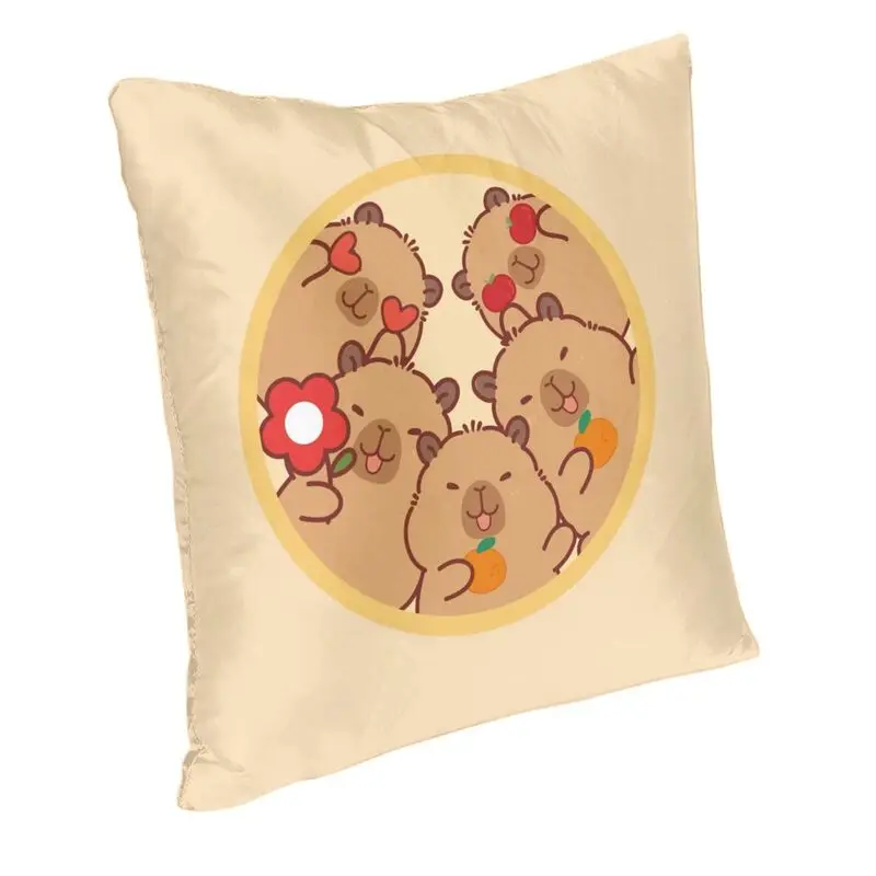 Fashion Capybara Square Throw Pillow Case Decoration 3D Double Side Printing Cushion Cover for Sofa