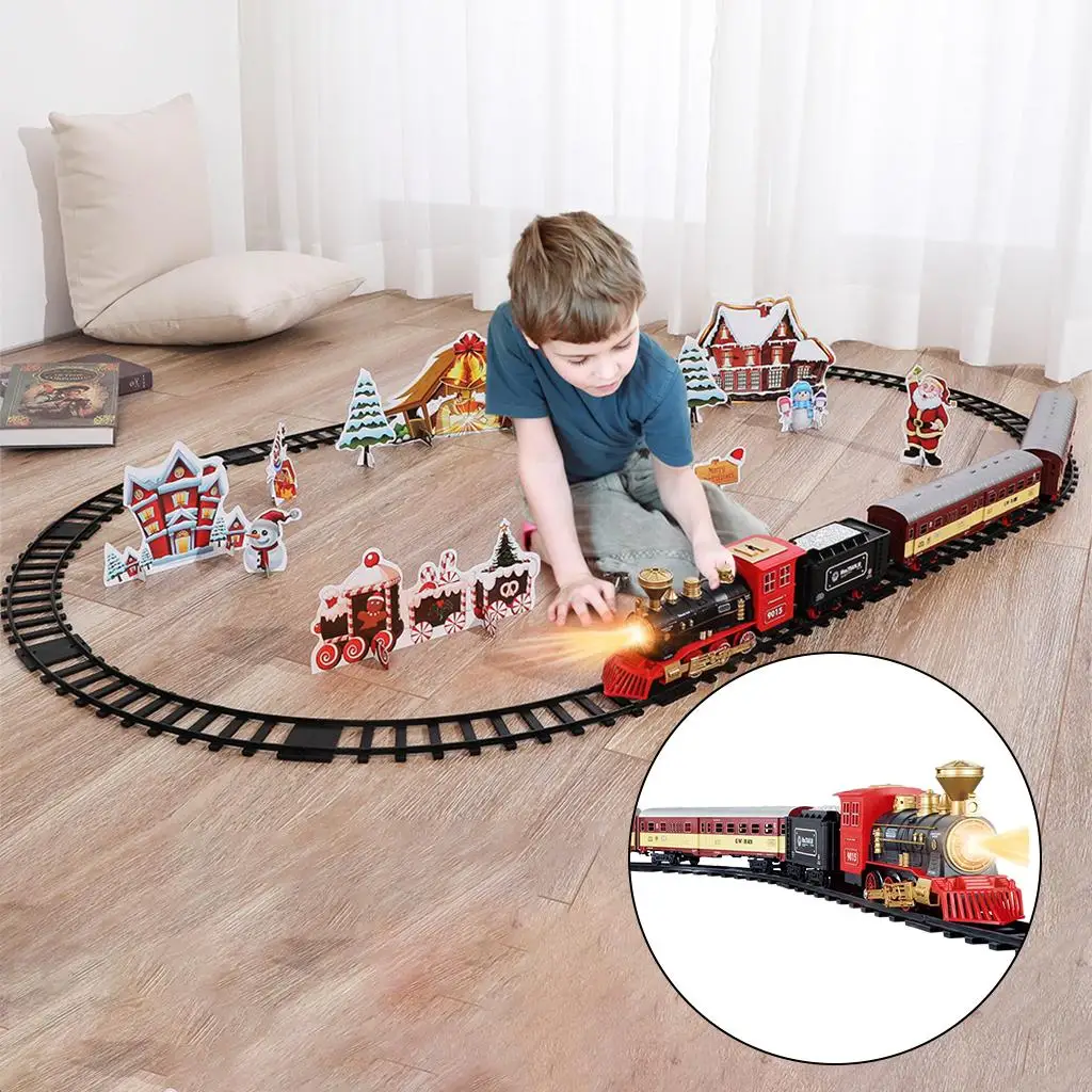 Electric Train Toy with Lights & Sound Railway Kits Toy Gift