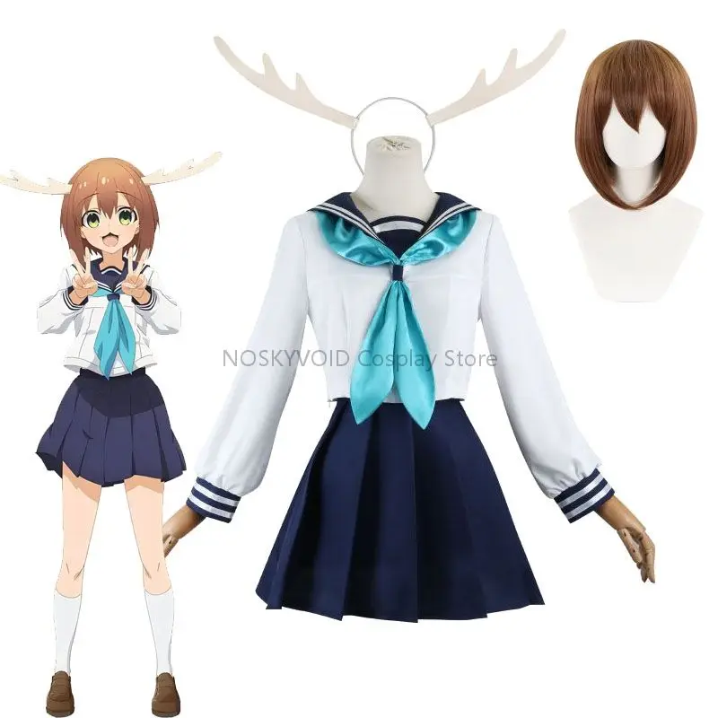 Anime Shikanoko Noko Cosplay Sailor Suit Shikanoko Nokonoko Koshitantan Costumes Shikanoko Cosplay Wigs Headwear Halloween Party