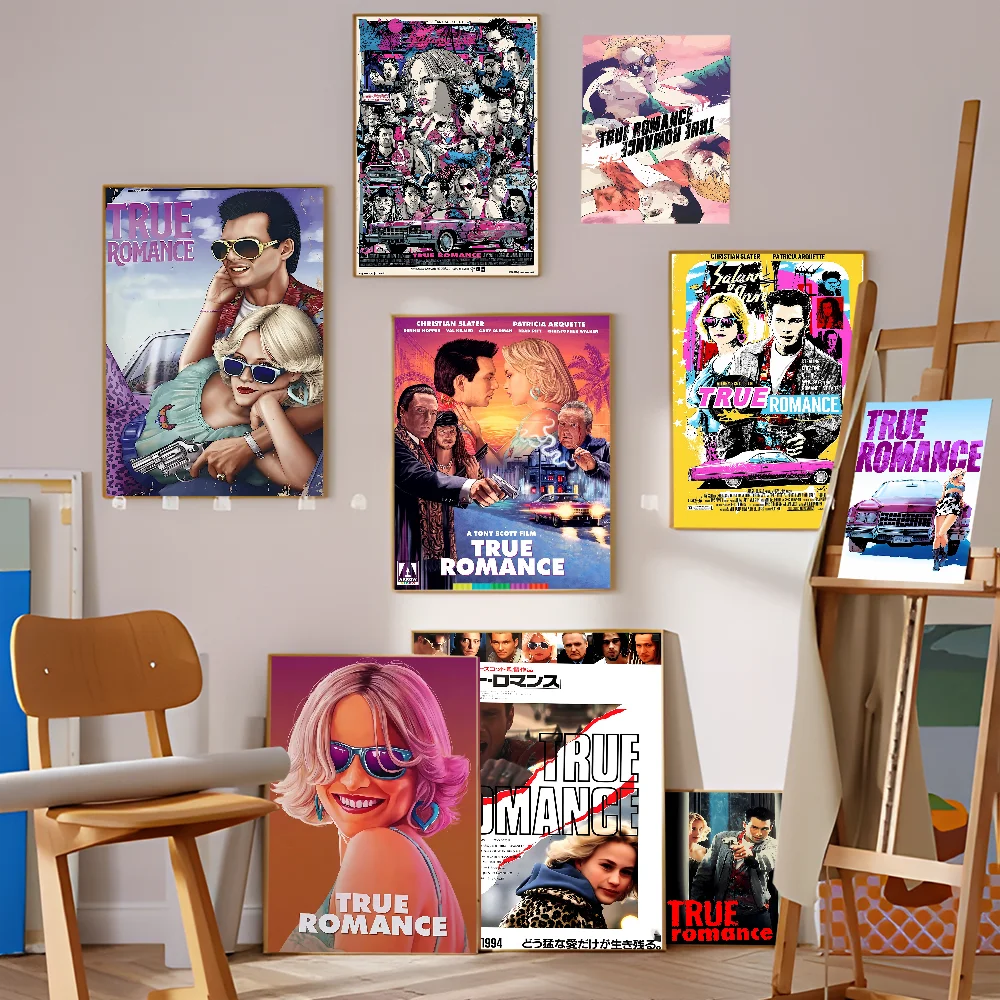 Classic 90s Movie True Romance Anime Posters Sticky Decoracion Painting Wall Art White Kraft Paper Wall Decor