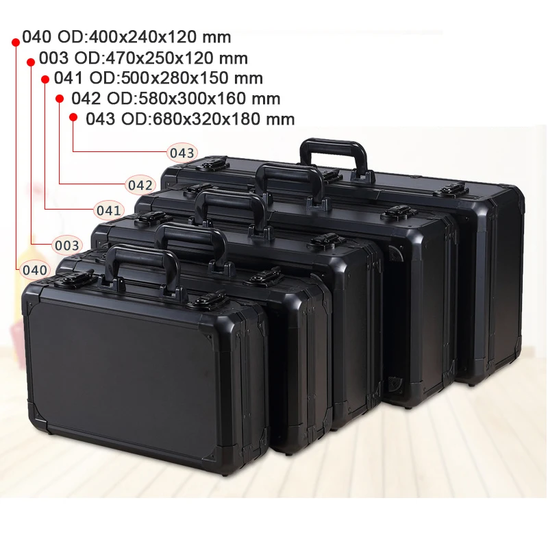 Imagem -02 - Anti-queda Matte Aluminum Protective Case para Equipamento de Fotografia Tamanho Grande Preto Sq043a