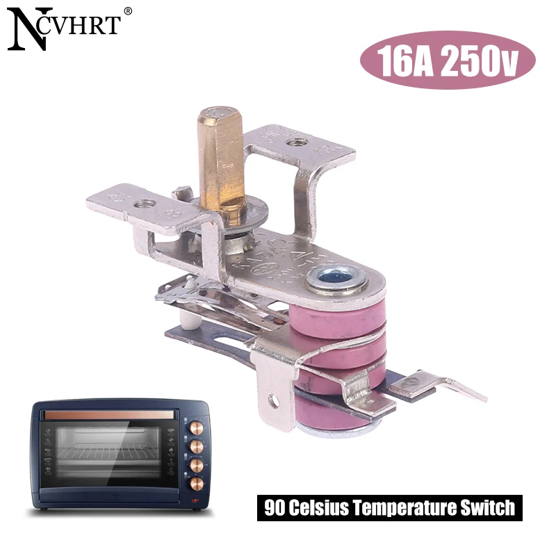 New！AC250V/16A Adjustable 90 Celsius Temperature Switch Bimetallic Heating Thermostat KDT-200 for Electric iron Oven