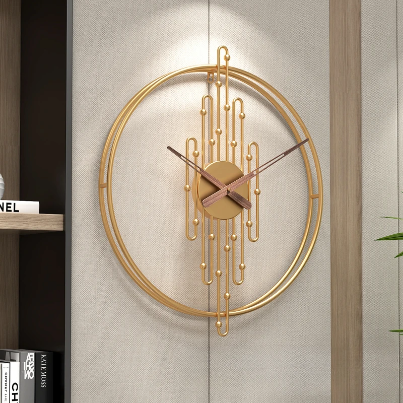 Nordic Creative Wall Clock Household Wrought Iron Clock Elegant Home Ornaments Light Luxury Art Living Room Wall Decoration