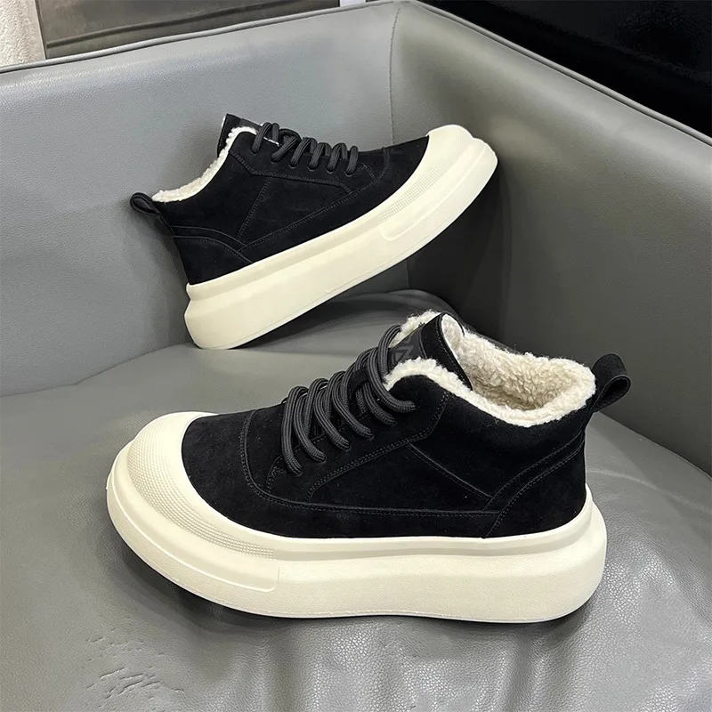 Northeast High-Top Fleece Lined Snow Boots Men's Winter Outdoor Cold Resistant Warm Casual Versatile Work Cotton Shoes