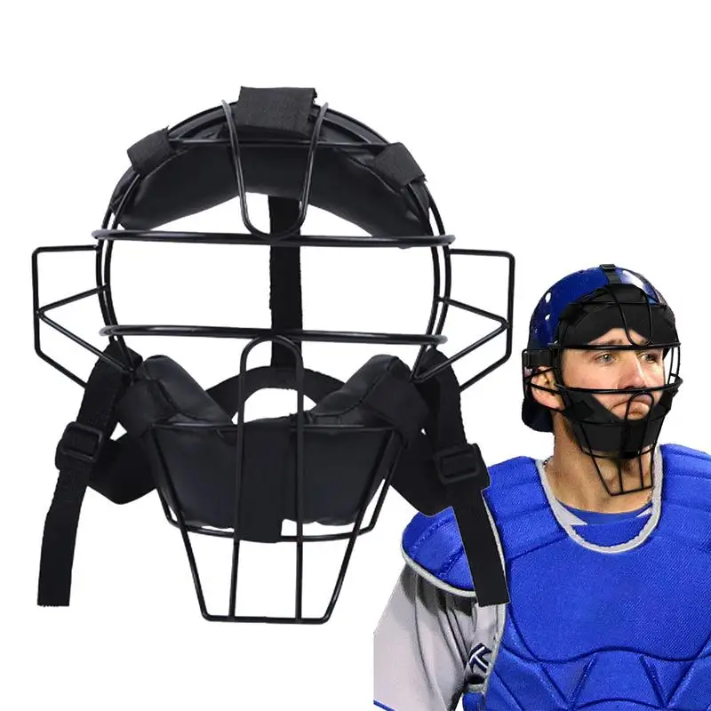 Lightweight Umpire Masque Adjustable Harness Catcher's Masque Traditional Hollow Steel Comfortable Fit Baseball Umpire Masque