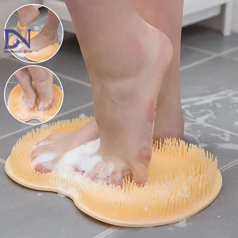 Tapis de Massage de douche exfoliant, tapis de bain antidérapant, tampon de lavage des pieds, tapis mural de salle de bains, brosses à ventouse pour le dos