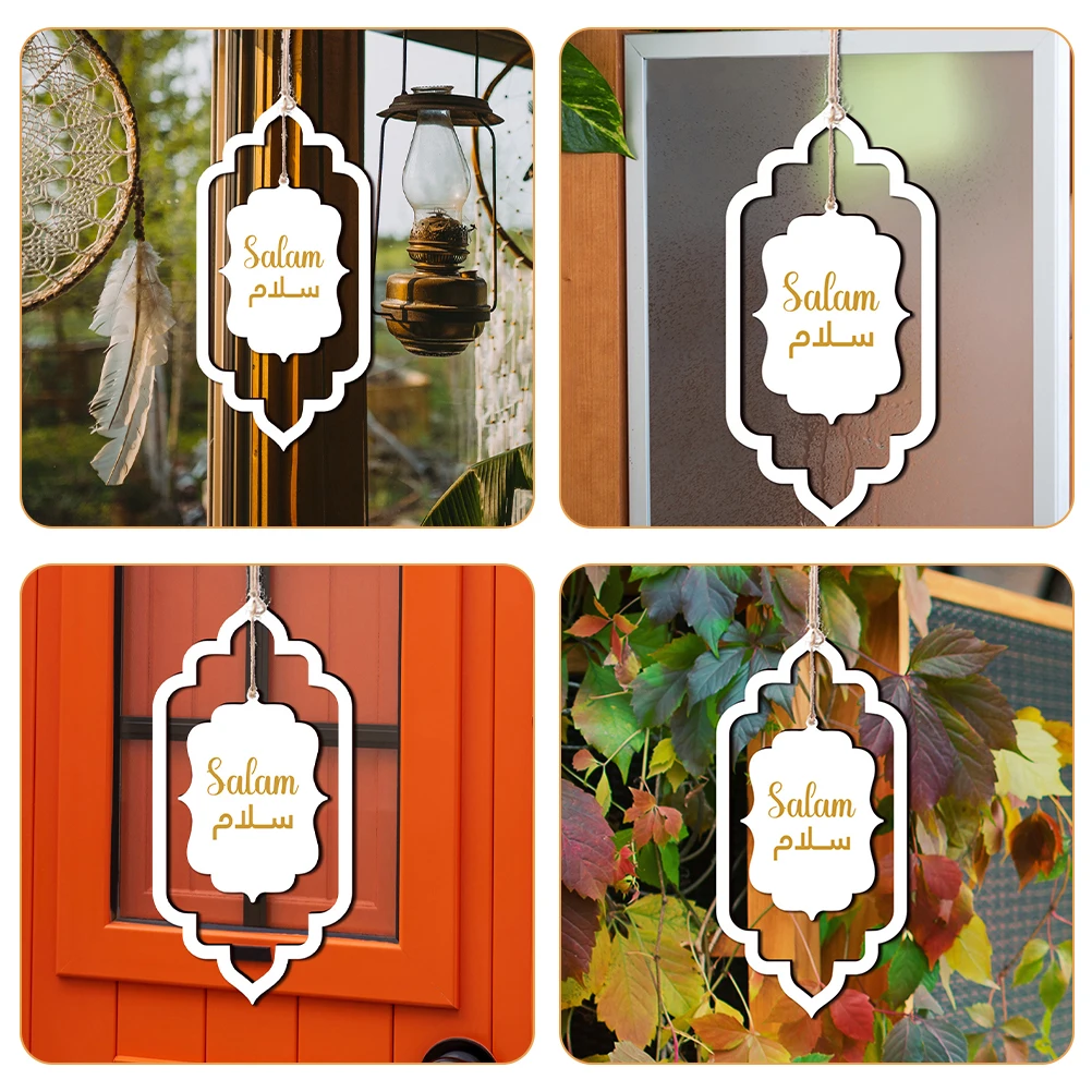 

Decoration Wooden Hollow Plaque Door Hanging Front Solid Wall Sign Porch White Yard Signs