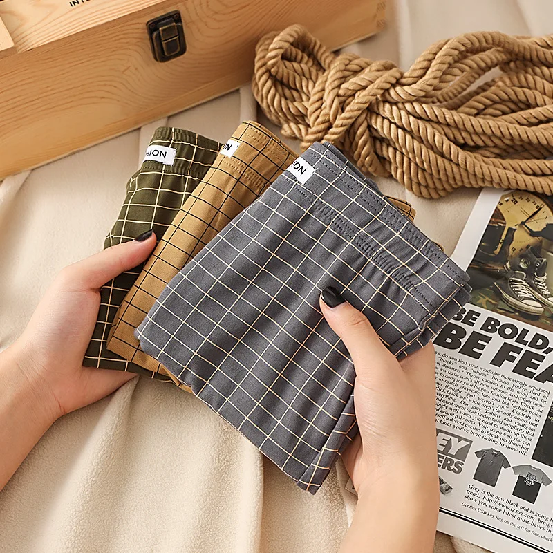 순면 체크무늬 신축성 있는 허리밴드 홈 캐주얼 팬츠 남성용 플랫 앵글 얇고 헐렁한 패션 수면 팬츠