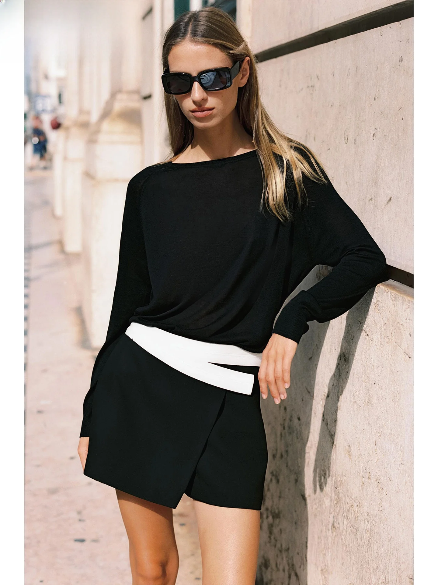 

ZAPRHA 2025 Autumn New Sle Women's Slimming High Waist Skirt Pants Color Blo Front Double Flap Casual Ladies Skirts