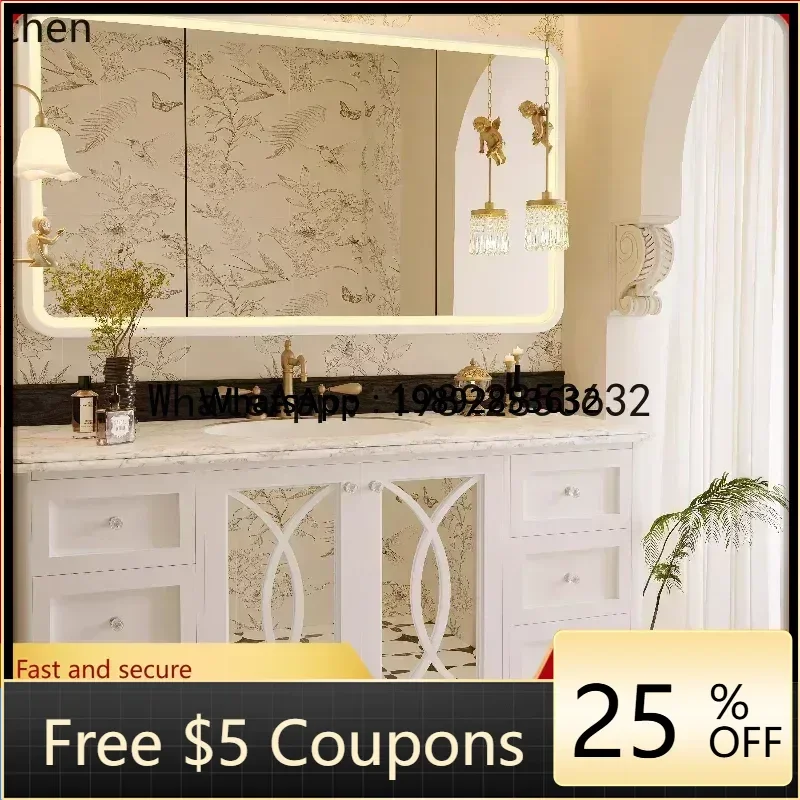 

Z2 solid wood paint high-end seamless basin integrated bathroom cabinet hanging basin cabinet