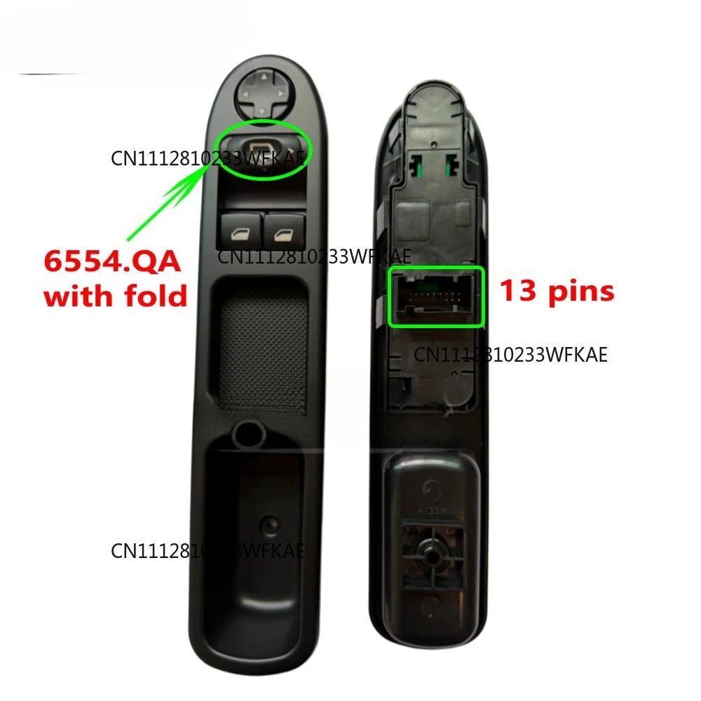 6554.QA 6554QA For Peugeot 207SW 207CC 207 Citroen C3 Picasso 2009-2014 Power Window Switch Button Lift Glass + Retro Foldable
