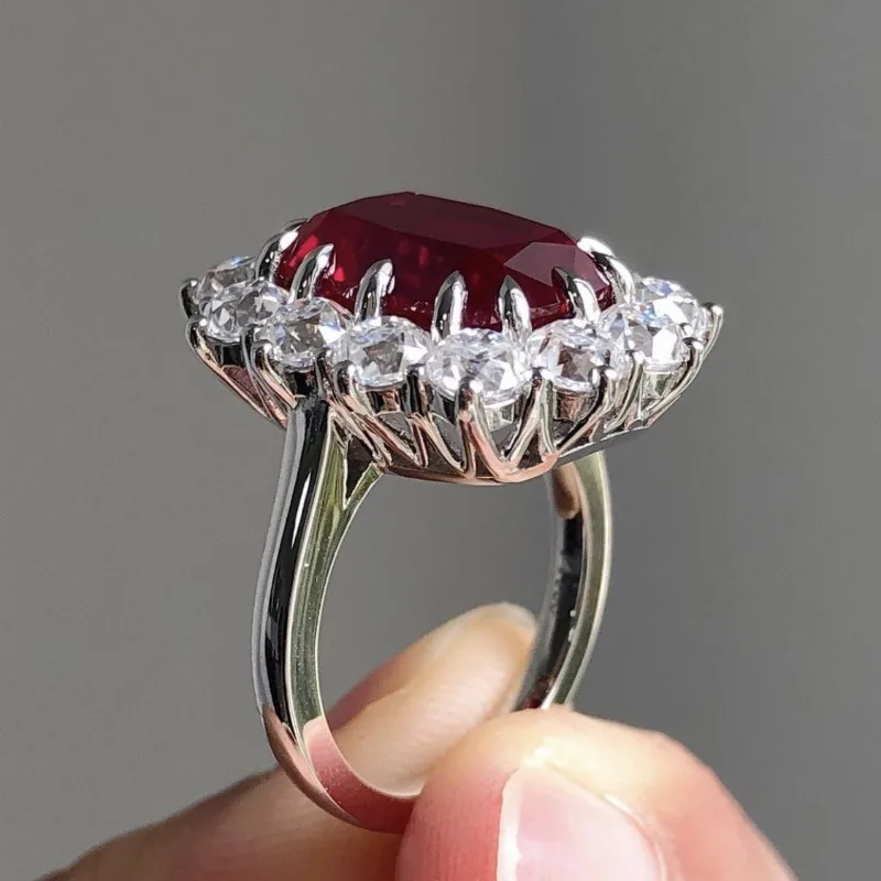 New Ruby Ladies Ring Ins Classic Zircon Inlaid Holiday Gift Jewelry