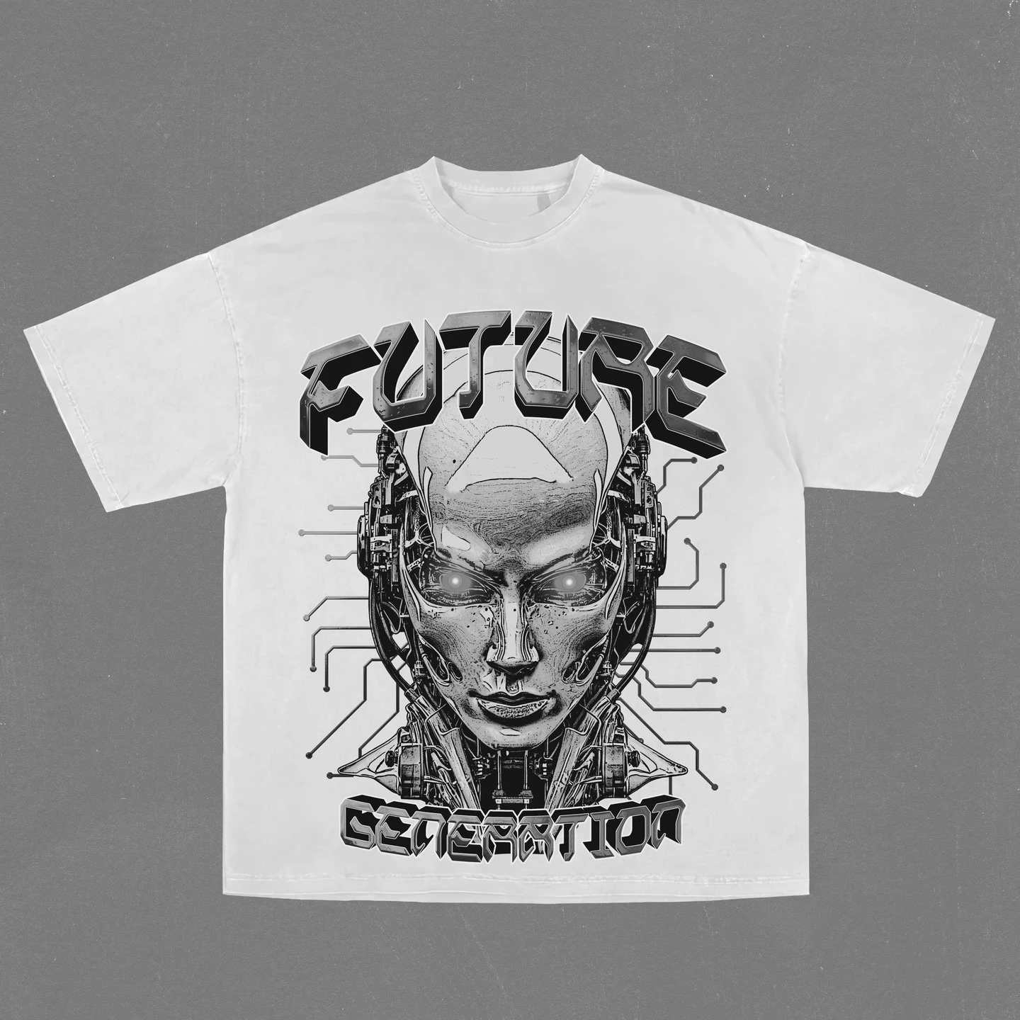 Summer Future Science Fiction T-shirt Short-sleeved Punk Function Design Ins Trendy Brand Loose Casual Bottom Shirt Trendy Men