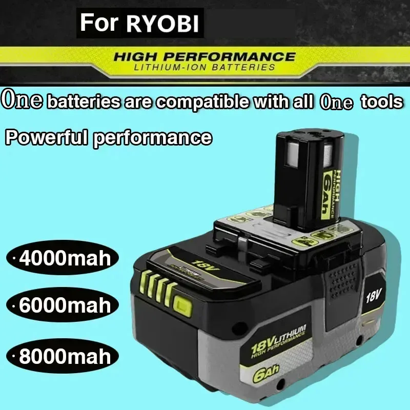 

For RYOBI One+ high-performance lithium battery 18V no memory effect, low self discharge, suitable for all One+tools P104,P107