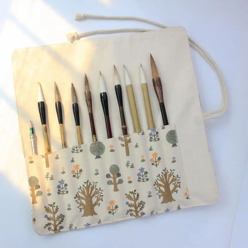 chinese-style-calligraphy-brush-curtain-calligraphy-brush-roll-wrap-chinese-ink-brush-storage-bag-sumi-painting-pen-case-supply