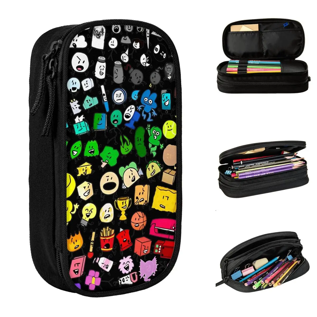 

BFDI пенал с героями мультфильмов «Битва за острова мечты», пенал для ручек, детские большие сумки для хранения, школьный подарок, канцелярские принадлежности