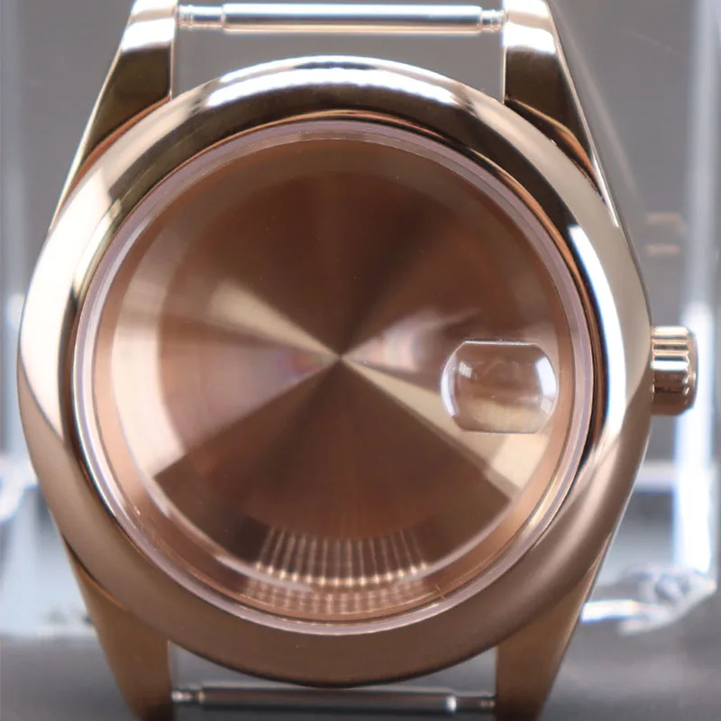Rose Gold 36mm/39mm NH35 Watch Cases Sapphire Crystal 10ATM For Oyster NH35 NH36 NH34 NH38 Miyota 8215 8205 Movement 28.5mm Dial
